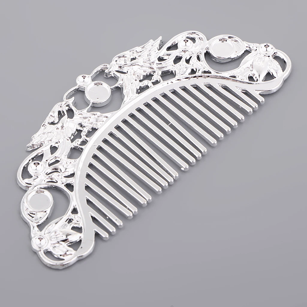 Круглая основа для волос золотого цвета en пустая боковая расческа с кабошонами