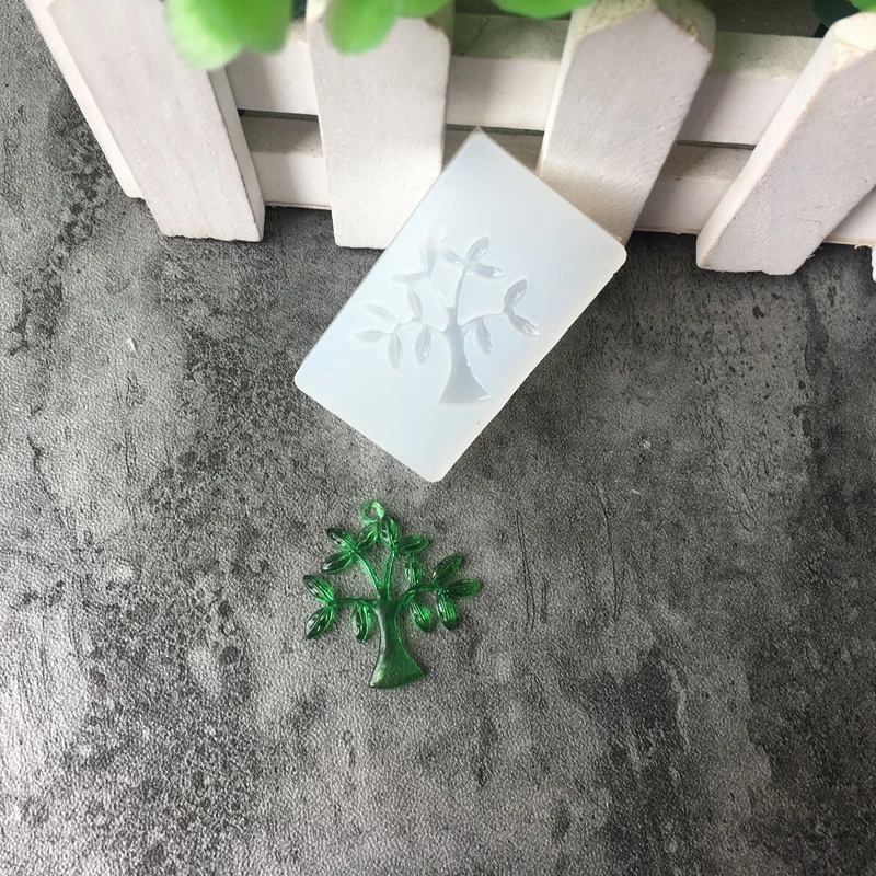 Дерево Форма формочка для силиконовой Подвески изделия DIY смолы подвески