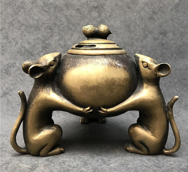 Скульптура бронза коллекционные предметы Ретро ремесла украшения ручной работы мышь|Статуи и скульптуры| |