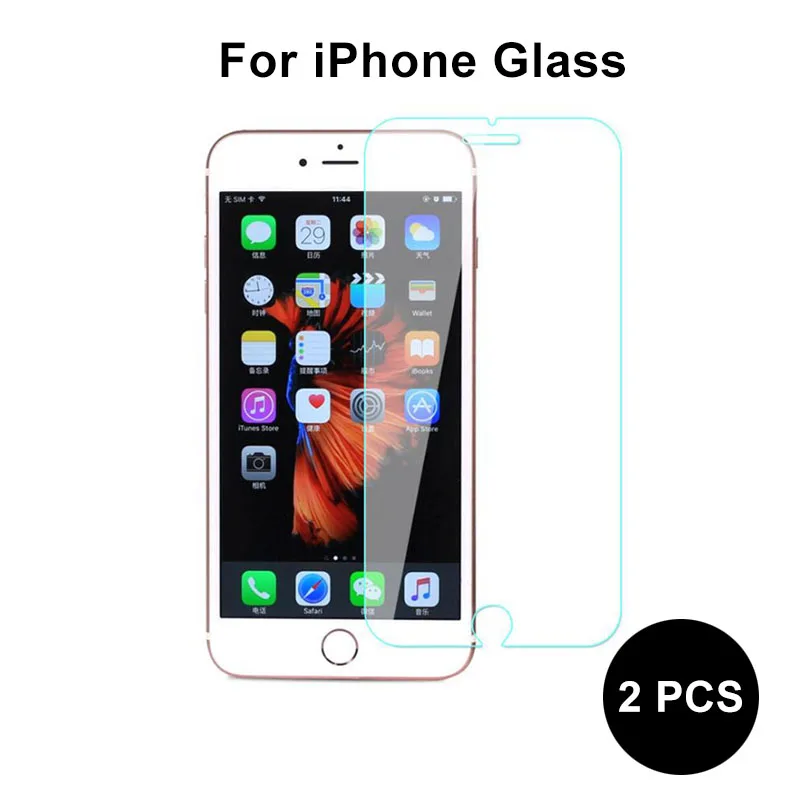 2 шт. Защитное стекло для iPhone X 8 7 6 6S Plus|Защитные стёкла и плёнки телефонов| |