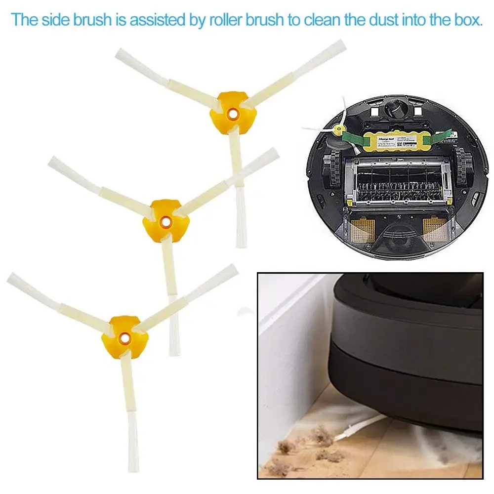 3 шт. боковая щетка 3-вооруженные для iRobot Roomba 500 600 700 серии 510 530 532 550 560 620 625 760 770 780 Пылесосы Запчасти