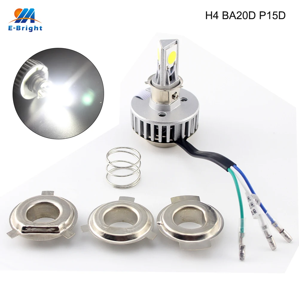 Светодиодный мотоциклетный налобный фонарь YM E Bright 1 комплект H4 BA20D P15D COB 18 Вт яркий