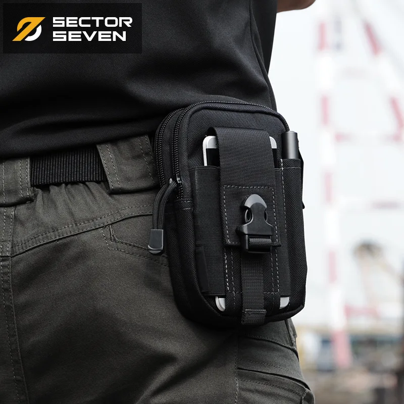 Sector Seven D30 тактические компактные поясные сумки MOLLE совместимые EDC сумка мужская повседневная поясная сумка - Цвет: Black