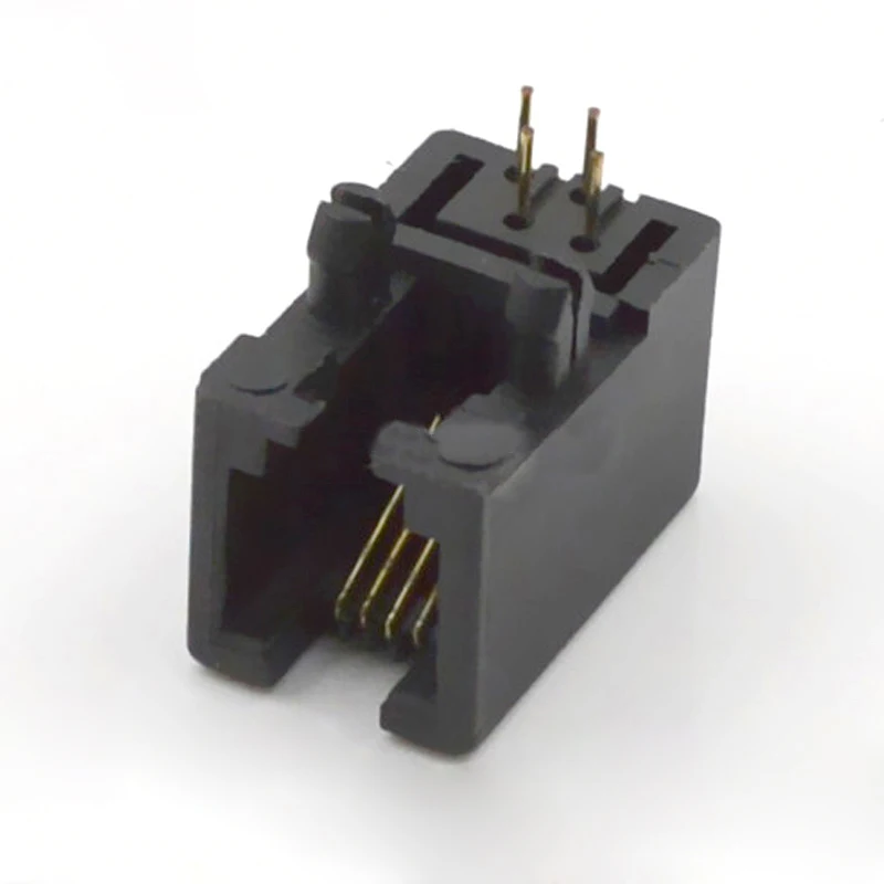 100 шт. телефонный микрофон разъем связи 95001 4P4C черный пластик 4P|plastic connector|plastic