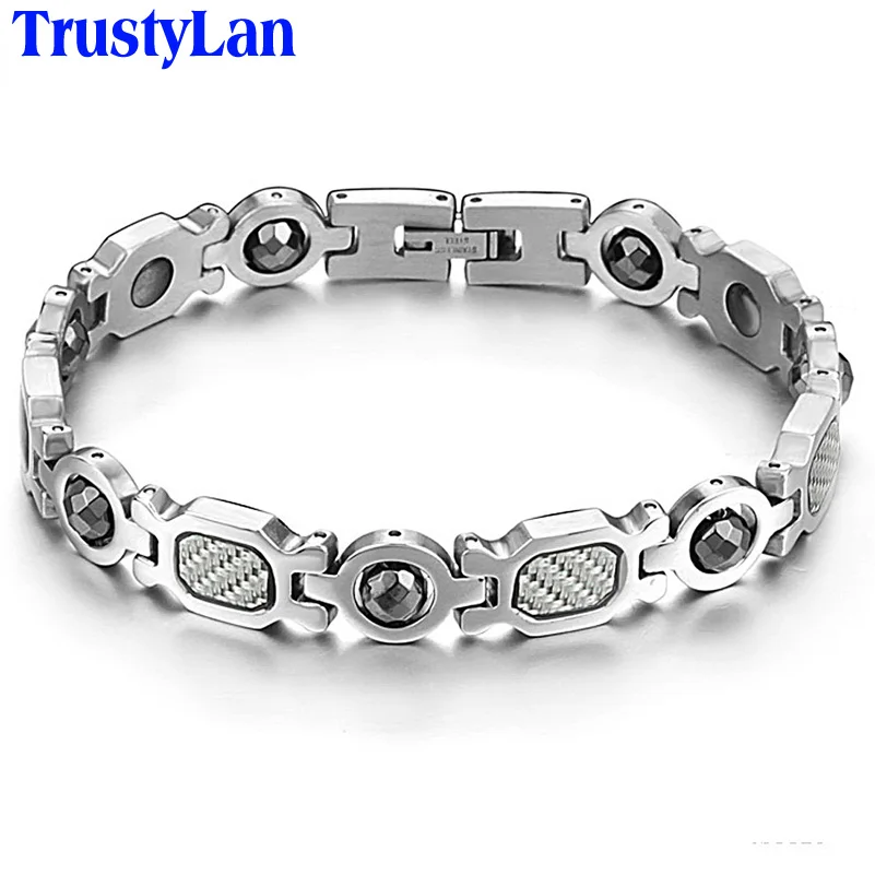 Мужской Магнитный Браслет TrustyLan браслет из нержавеющей стали для увеличения