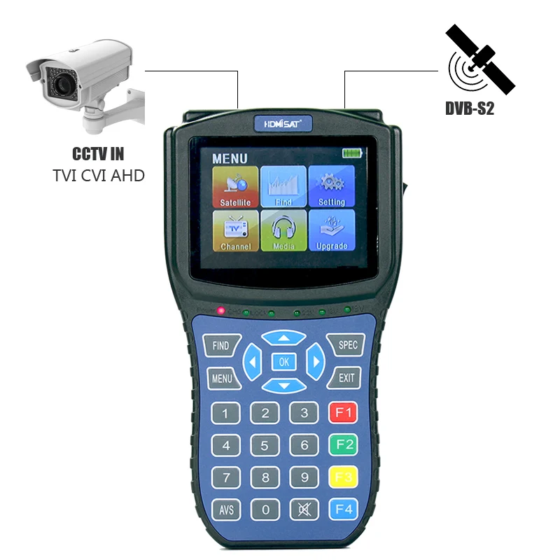 

HD Digital Satellite finder Meter Support Satellite Reciever DVB S2 Satfinder CCTV TEST TVI/CVI/AHD Input HDMI Sat Finder