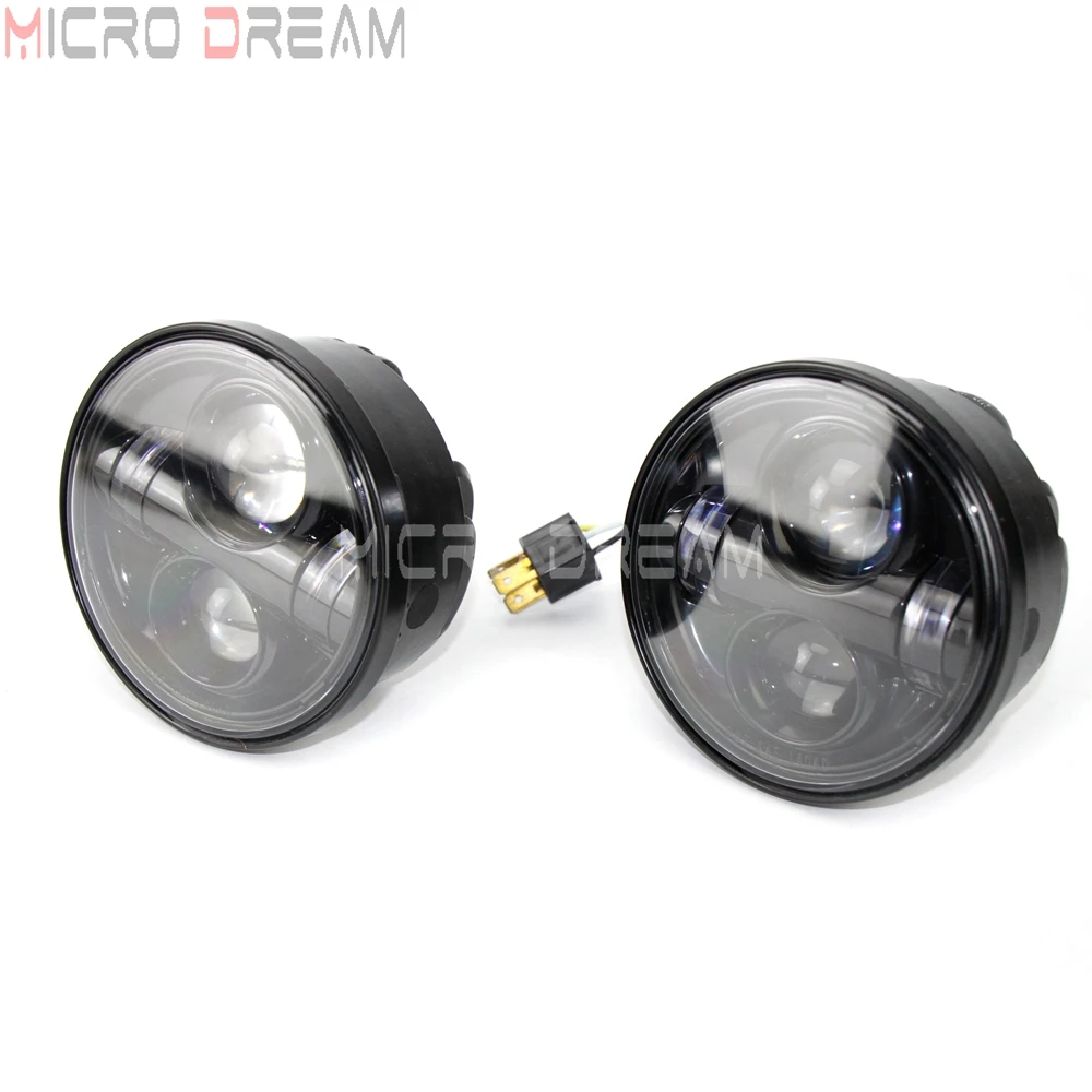 DOT Motorcycle 4.65 inch Headlight LED High Low Beam Headlamp for Harley Dyna Fat Bob 2008-2016 Daytime Running Head Lights | Автомобили и