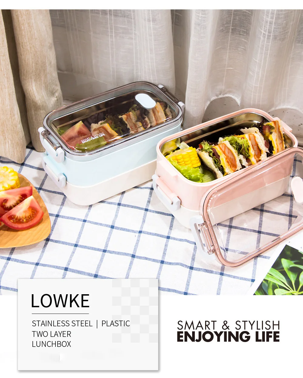 Портативный креативный Студенческая коробка для завтрака Bento Box пластиковый офисный автомобиль подходит для нагревания в микроволновке квадратный двухслойный контейнер для еды