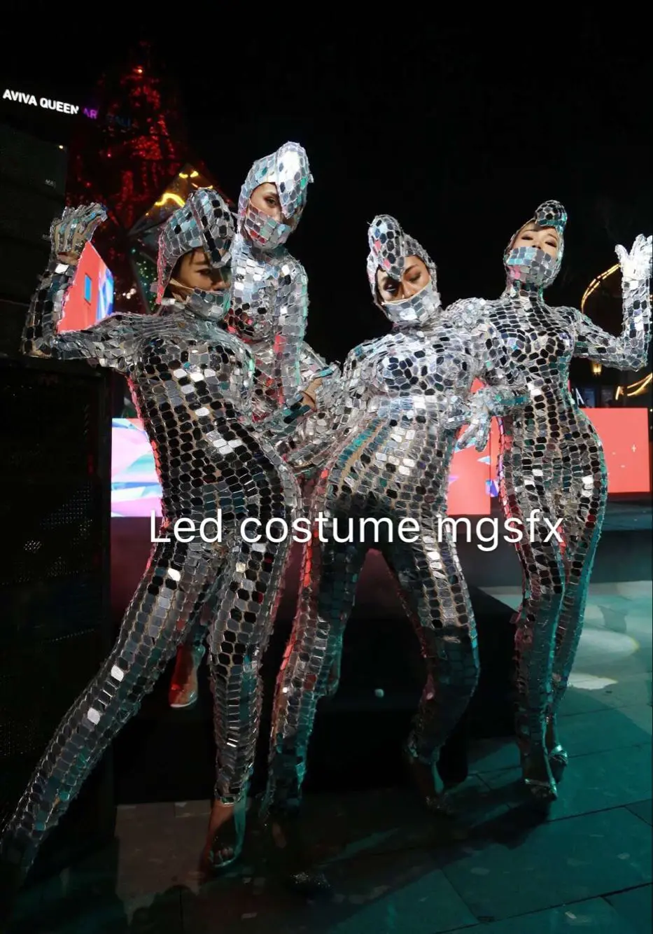 Сексуальные зеркальные костюмы для женщин и девушек ночного клуба выступления