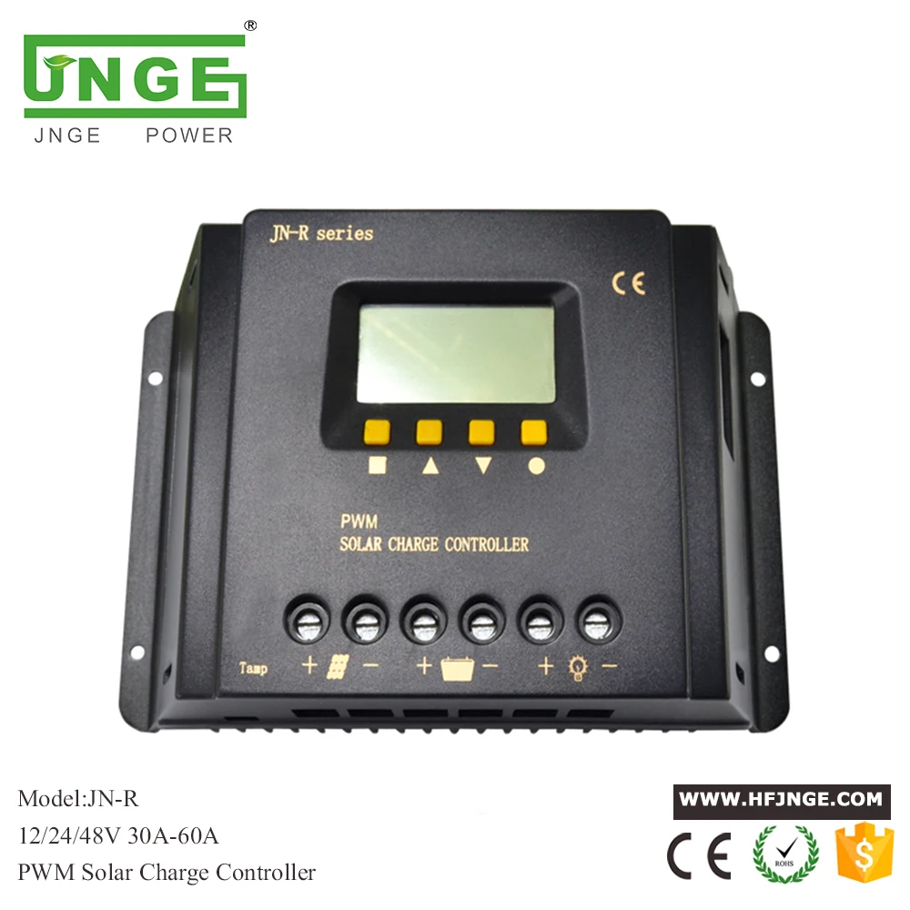 JN R 30A 60A LCD ШИМ контроллер солнечного заряда 12В/24В/48В Авто Солнечная панель LED