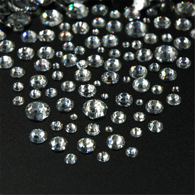 Смешанный Размеры ясно Стразы круглый акриловый кристалл моделирование