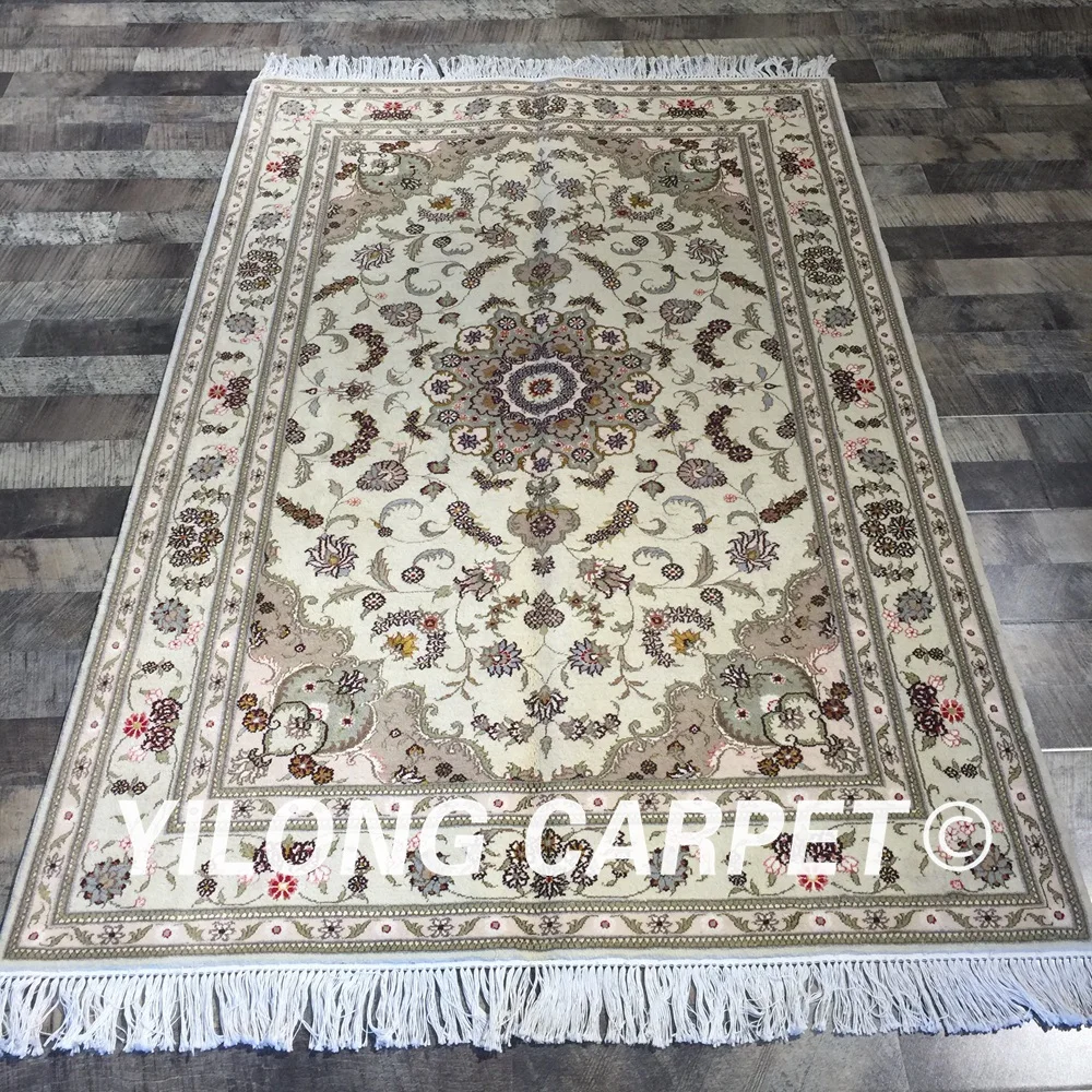 Yilong 4 'x 6' ручной работы тонкие мягкие домашние шерстяные шелковые коврики