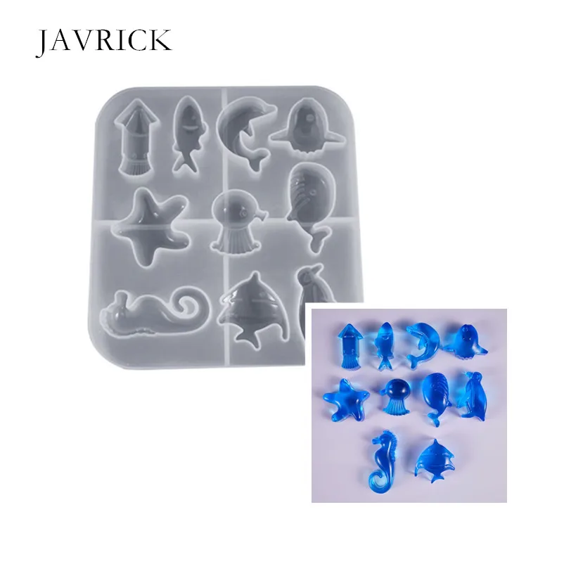 

DIY Jewelry Marine Style Crystal UV Epoxy Mold Creative Starfish Penguin Shape Collection Silicone Molds Jewelry Making