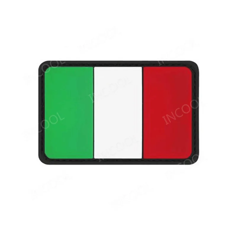 Italy Flag 3 PVC Нашивка с вышивкой, итальянский флаг, армейский военный тактический боевой дух, нашивки, эмблема, Аппликации, итальянский Карабинеры, резиновые вышитые значки - Цвет: Italy Flag 3 PVC