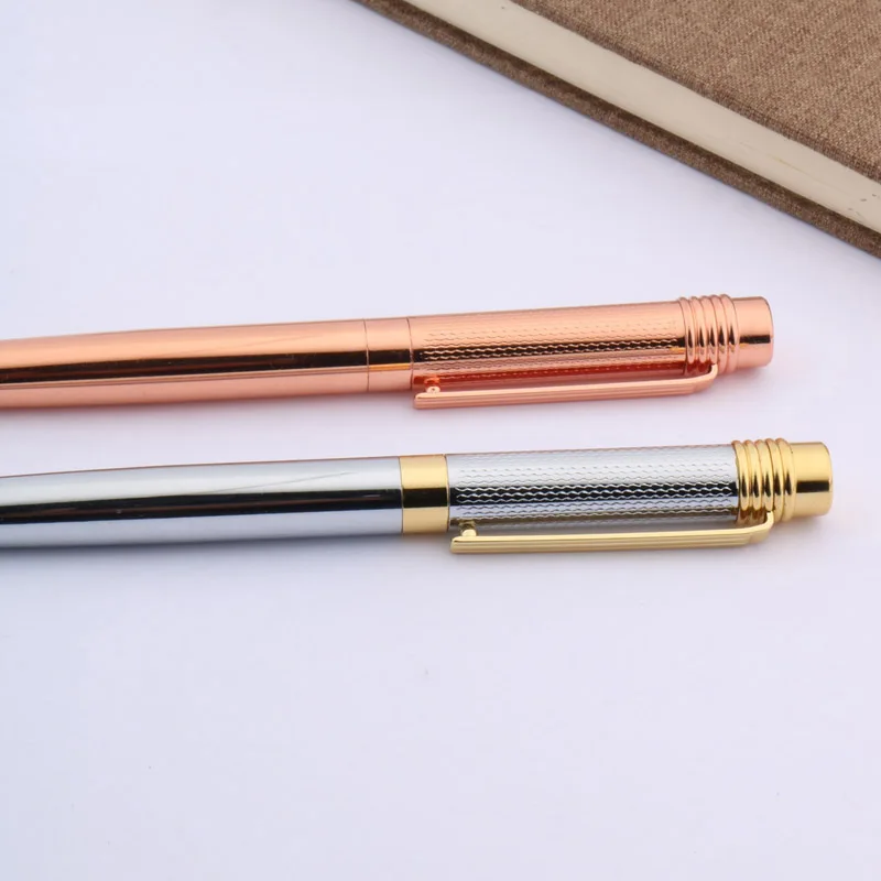 1pc office gift fashion popular metal classic Circles rose golden Ballpoint pen | Канцтовары для офиса и дома