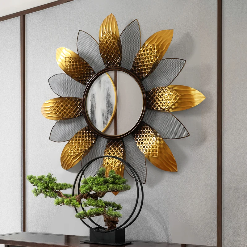 Chinese Wrought Iron Wall Background Sunglasses Flower Crafts Decoration Porch Mural Metal Ornament Restaurant Sticker | Дом и сад