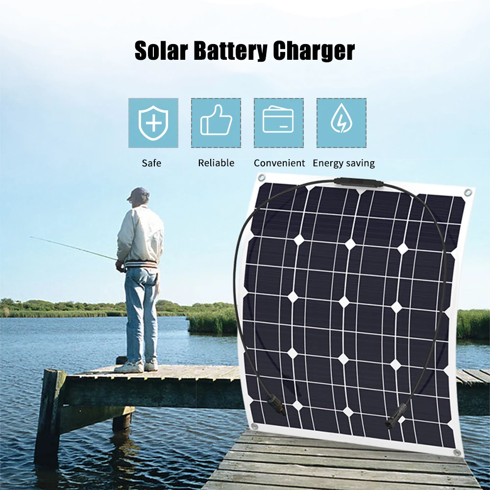 spesifikasi Pengisi Daya Tahan Air DIY Sel Surya Silikon Monokristalin Efisiensi Panel Surya Untuk Pengisian Baterai Perahu Mobil Kemah