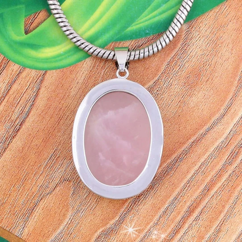Xinshangmie Charm покрытый серебром натуральный розовый кварцевый кристалл кулон