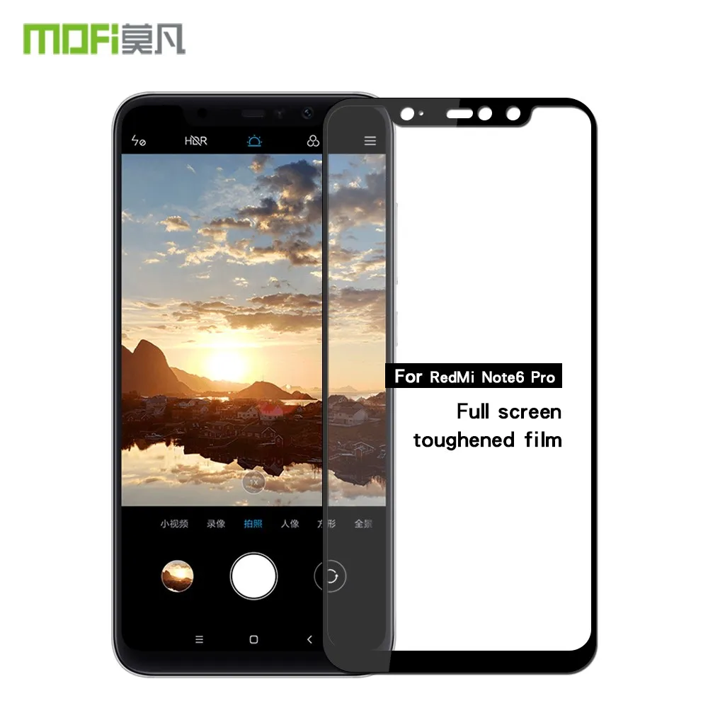 

Закаленное стекло MOFi для Xiaomi Redmi Note 6 Pro, оригинальная Защитная пленка для экрана Redmi Note 6, закаленное стекло с полным покрытием