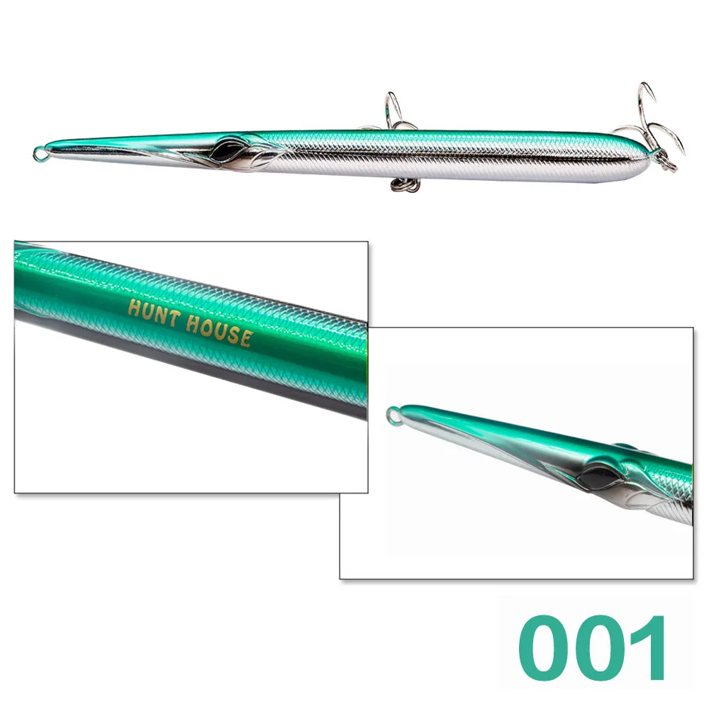 001 Hunthouse stylo 210 голубая рыболовные приманки карандаш 205 мм 31/36 г длинный Литой карандаш stickbaits иглы приманка в виде тунца ходьбы собака leurre - Цвет: 001