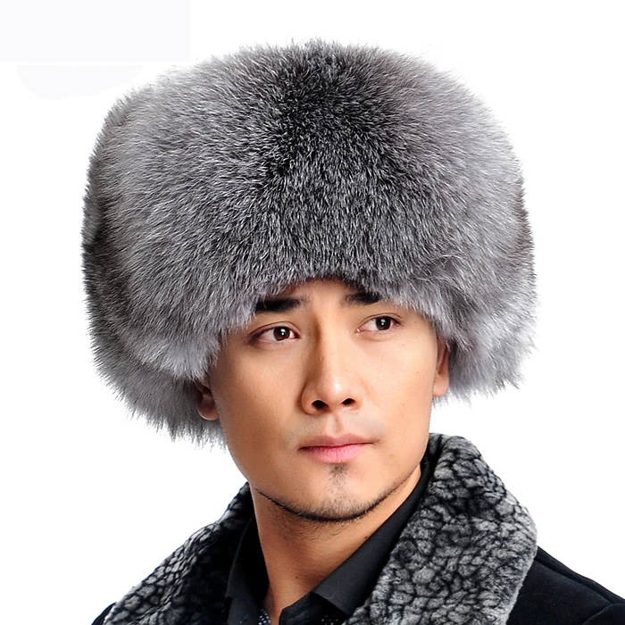 real silver fox fur hat fur hat sheepskin lei feng cap fur hat good quality genuine fur