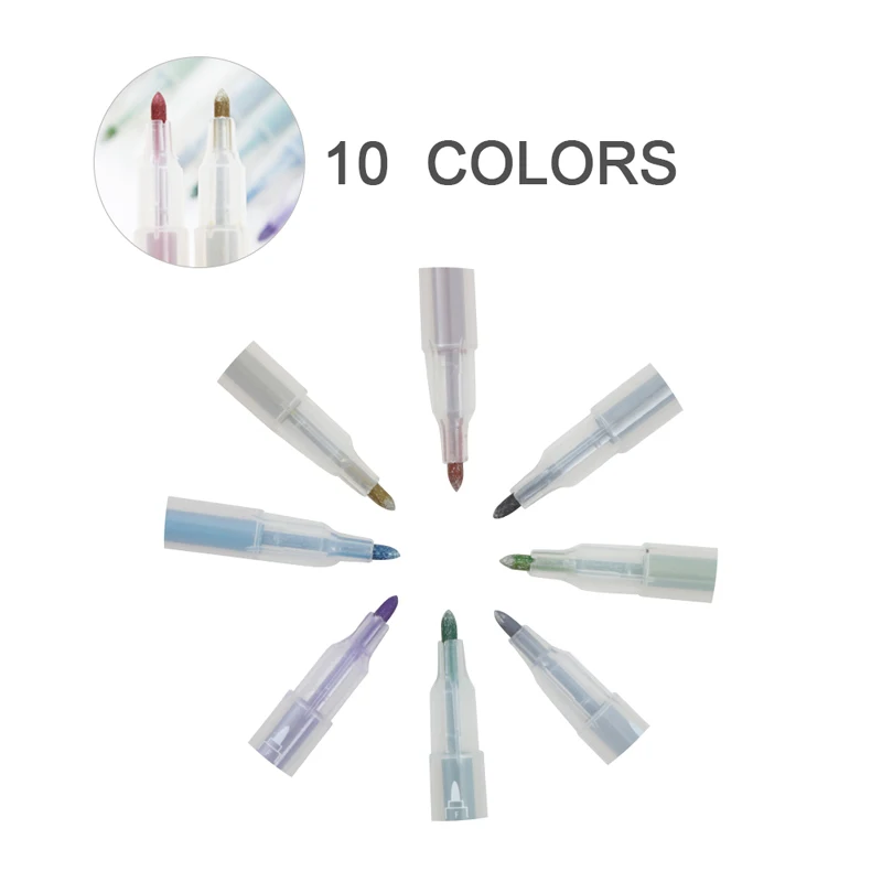 Newdoer металлические маркерные ручки для фотоальбома пулевые наконечники 1 0 мм 10