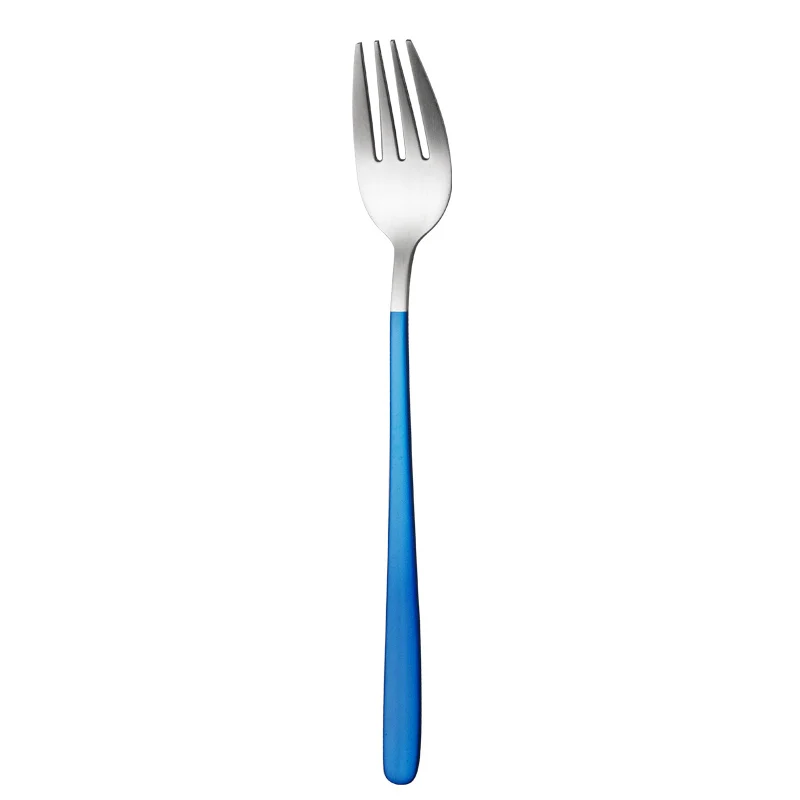 blue fork sliver Столовая посуда набор столовый набор в дорогу для путешествий походный набор посуды многоразовые посуда набор ложка Вилка палочки дозирующая детская ложка для соломы и Портативный чехол - Цвет: blue fork sliver