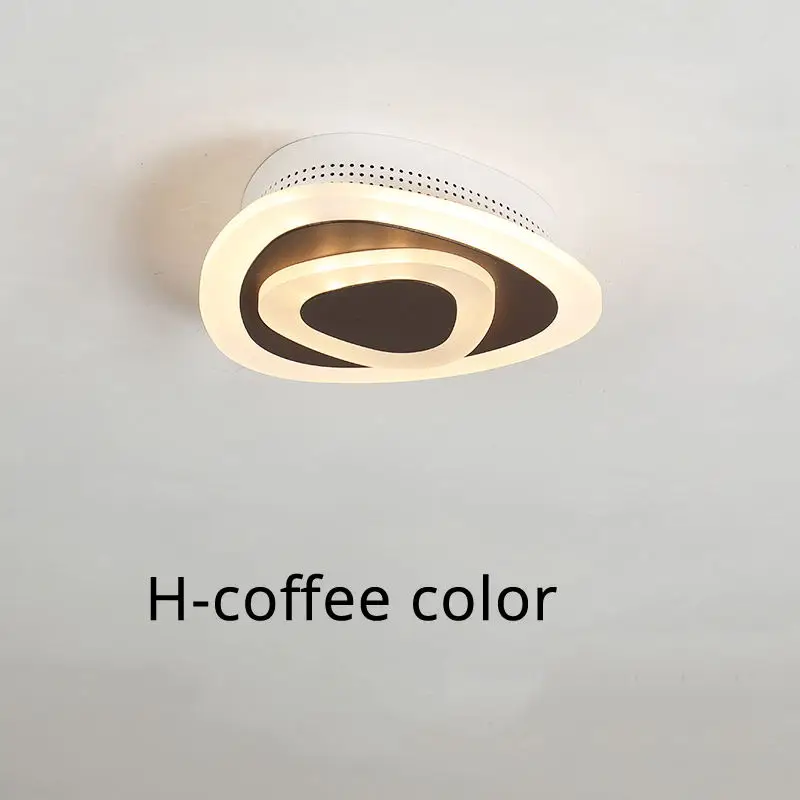 H coffee 1877 Потолочный светильник, Современная LED-лампа для освещения коридоров для ванной комнаты, гостиной, Круглый квадратный светильник, домашние декоративные светильники, Прямая поставка - Цвет корпуса: H coffee 1877