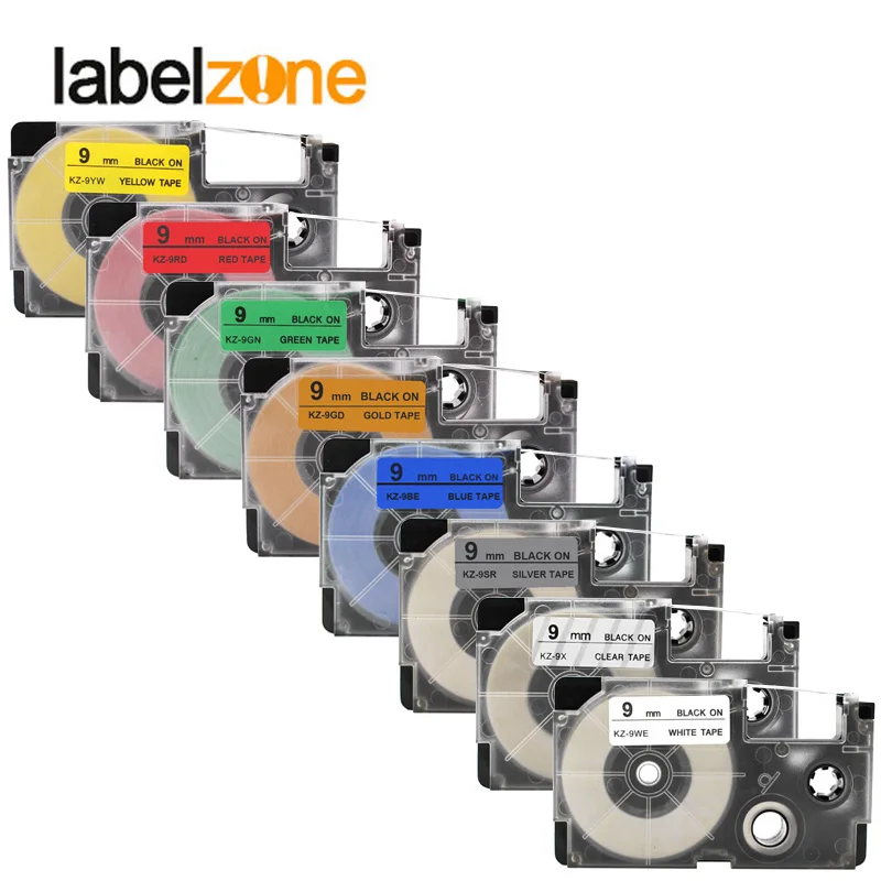 

Multicolor 9mm XR-9WE XR-9X XR-9YW Laminated Label tapes compatible for KL60 KL100 KL120 KL750 KL780 KL820 KL7000 KL-7200