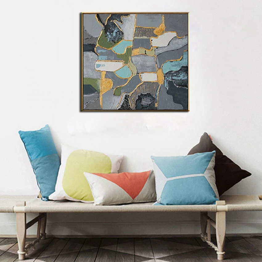 Абстрактная темная картина MYT Современная маслом холст без рамки Настенный декор