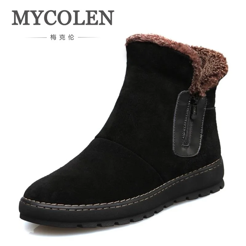 MYCOLEN/Лидер продаж 2018 брендовые зимние мужские ботинки обувь из коровьей замши