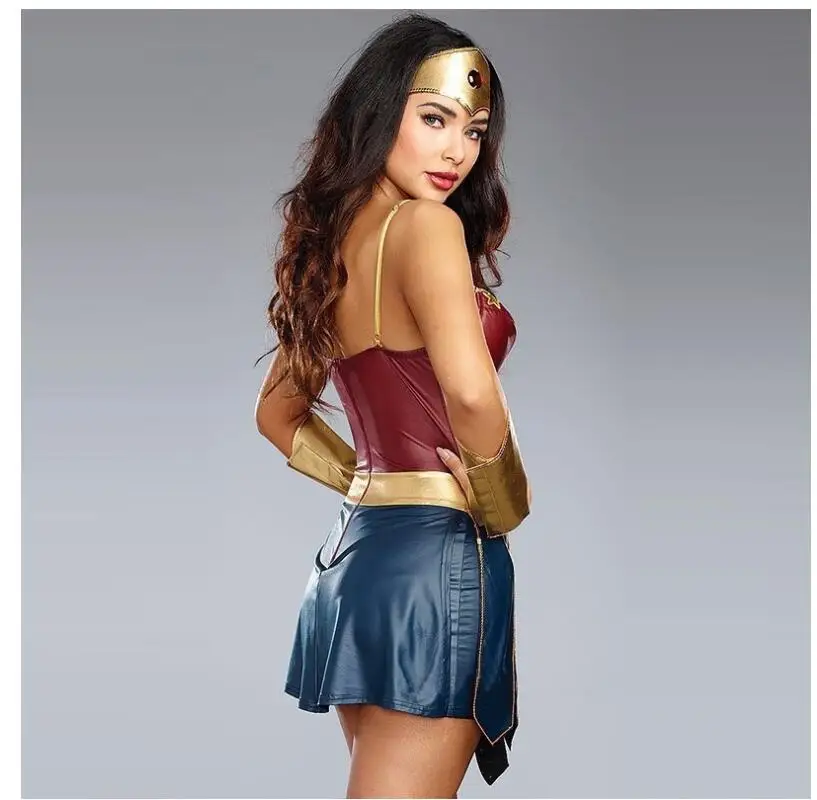 Женские костюмы Wonder Woman, костюм супергероя, Лига справедливости, костюм на Хэллоуин для женщин, сексуальное платье, Диана, косплей, disfraz mujer