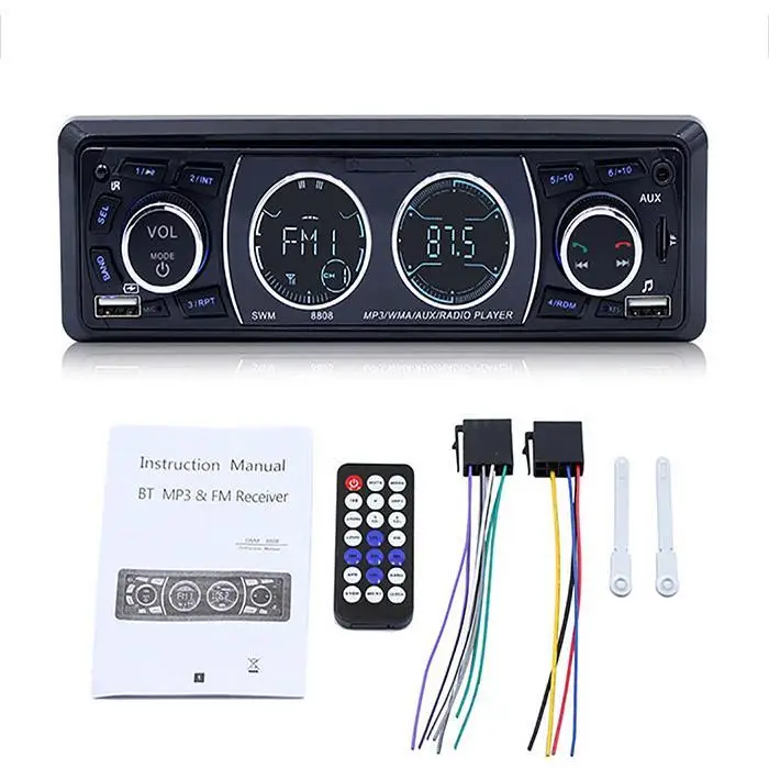 1 Din Автомобильный MP3-плеер fm-радио Bluetooth громкой связи USB зарядное устройство TF AUX
