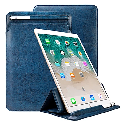 Роскошный микрофибровый чехол с рукавом для iPad Pro 10,5 чехол Роскошный чехол-книжка Сумка-карандаш держатель Слот для iPad Pro 10,5 - Цвет: Blue