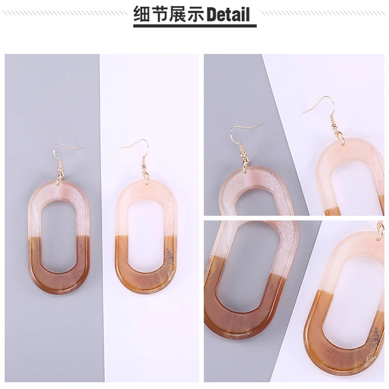 2018 New Korean Trendy Simple Acrylic Geometric Drop Earrings for Celebrities Women Fashion Dangle Jewelry Accessories | Украшения и