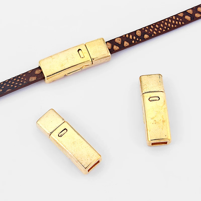

5Set Gold Magnetic Clasp 5.5*2mm For Flat Leather Cord