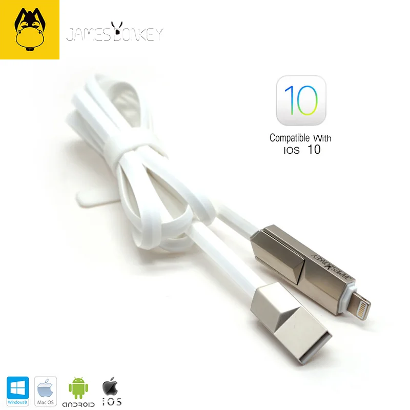 Новые James Donkey 362 для iPhone iOS 10 7/6/6 s/для iPad Android 2 в 1 USB-кабели 1.2-1.8 м телефон быстрой