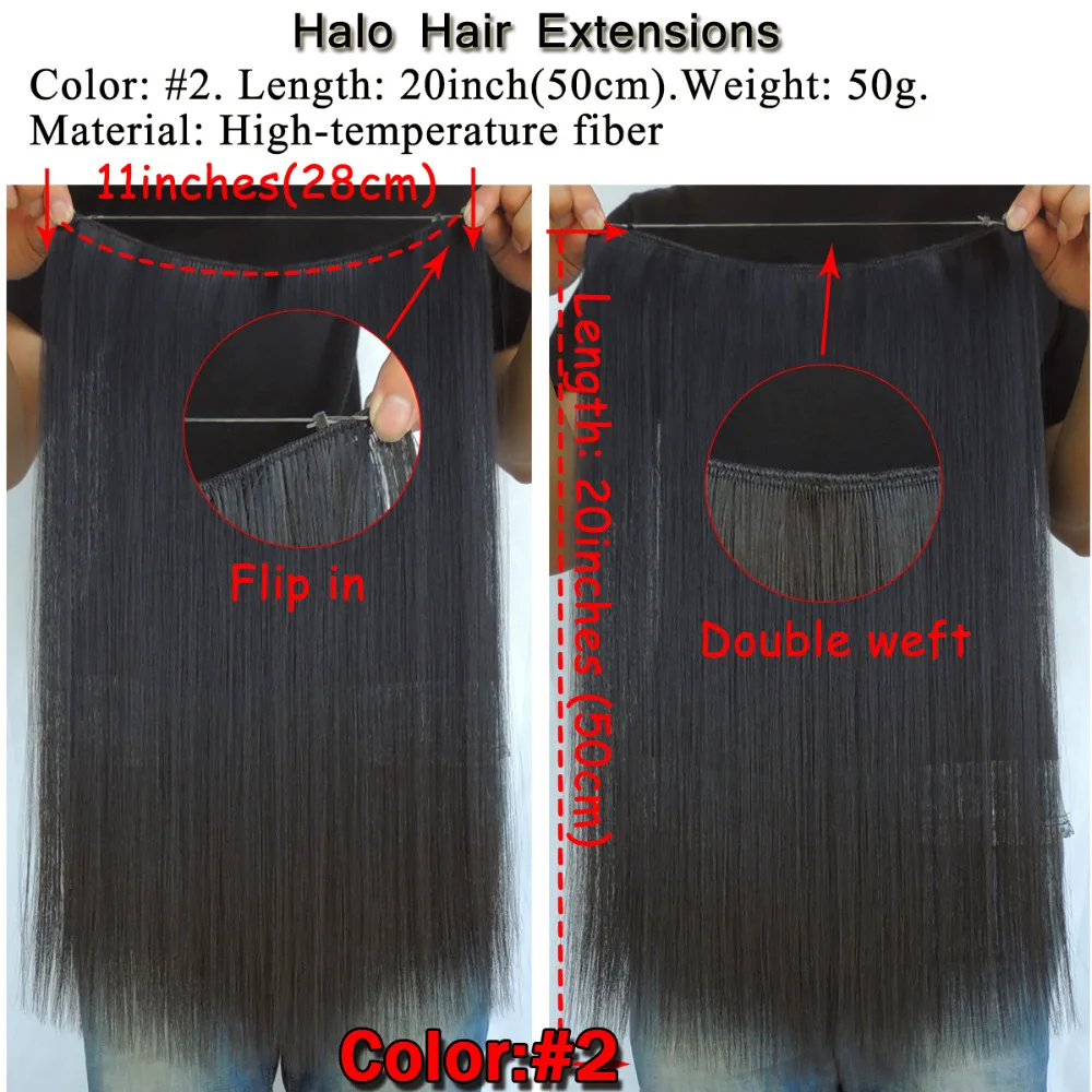 Ysz5050/1 p Xi. rocks синтетические цвета парики Halo эластичная веревка наращивание волос вокруг головы прямые вшитые в плетение двойной уток парик