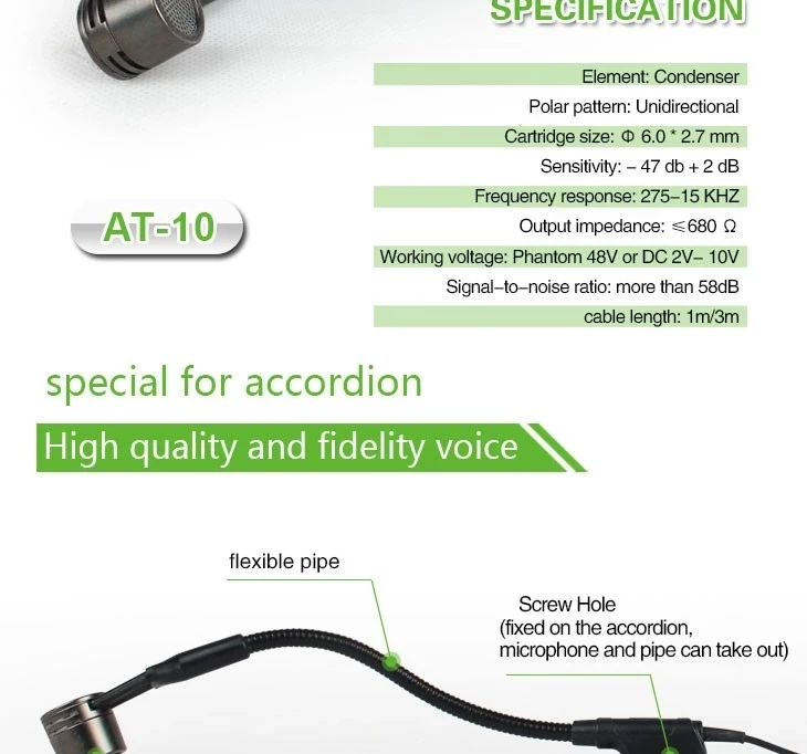 Высокая точность Acemic PR-8/AT-10+ MINI-BP UHF Беспроводной аккордеон микрофонная система беспроводной инструмент микрофонная система