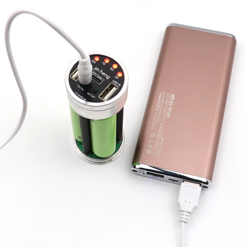 Чехол для мобильного зарядного устройства usb type C с двумя портами usb 18650, портативная коробка для внешней зарядки, держатель не включает аккумулятор