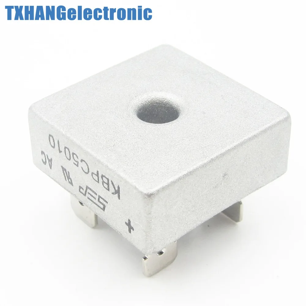 2 шт. 50A 1000 в металлический чехол однофазный диодный мост выпрямитель KBPC5010 |