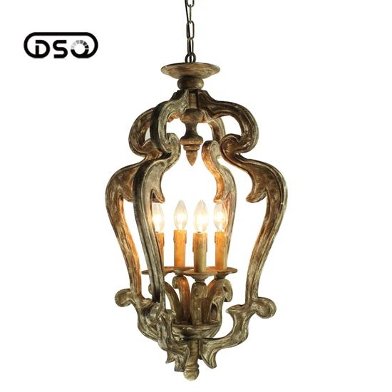 Винтажный подвесной светильник из массива дерева в американском стиле