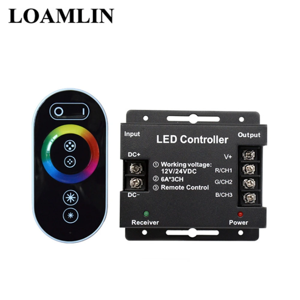 

RF Remote Wireless Touch Pad Panel 12-24V 18A RGB LED Controller Controls For 5050 3528 RGB Light RGB Controller