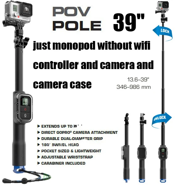 Новинка 2015 карманный монопод SP POV Pole с дистанционным управлением через Wi Fi чехол +