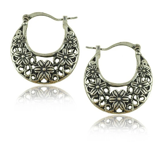 Новая модель Серьги Винтаж Мода цветок Серьги-кольца для продажи сплав Для