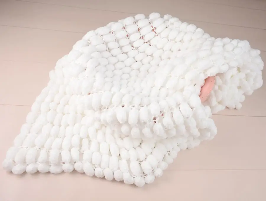 Вязаные детские одеяла реквизит для фотосъемки новорожденных мягкие помпоны