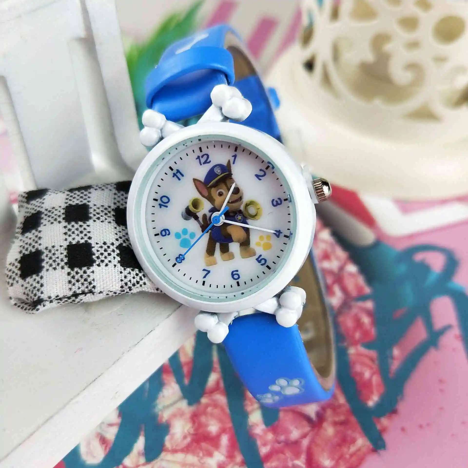 Chase Paw patrol цифровые часы время развития интеллекта узнать собака Эверест экшн Аниме Фигурка patrulla canina игрушка для детей подарок - Цвет: Chase