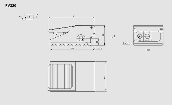 4F210-08LG пневматический ножной переключатель/Блокировка педального переключателя/клапан/штампованный на клапане два пятиходовой щит 1/" NPT