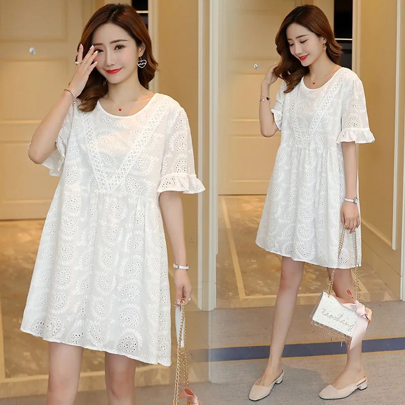 Платье для беременных летнее платье с круглым вырезом свободное Повседневное