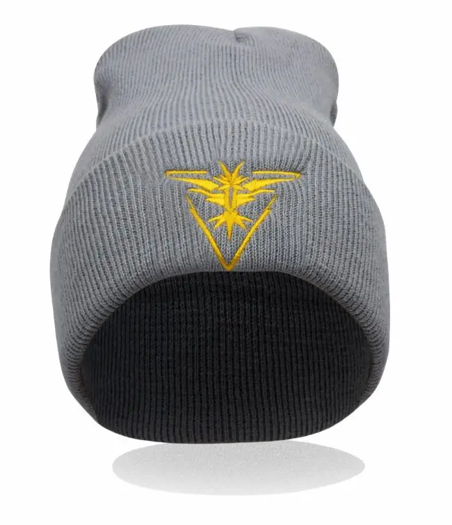 gray gold Женские зимние унисекс с вышивкой Pokemon go, хип-хоп Регулируемые вязанные шапки-бобы, хип-хоп вязаная шапка Skullies Bonnets для женщин - Цвет: gray gold